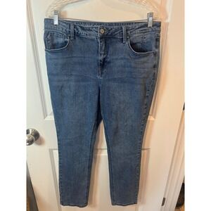 Laurie Felt Womens Forever Denim Relaxed Easy Skinny Jeans Blue 34x26